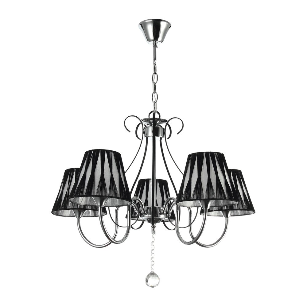 Lustra Interior Erste York 5x60W Max E27 EL0038451 Culoare Crom si Negru