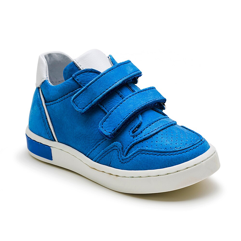 Pantofi casual, piele, fete, Kidopo Cheerful Kid 09, Blue