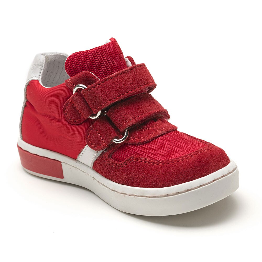 Pantofi casual, piele, fete, Kidopo Cheerful Kid 09, Rosu