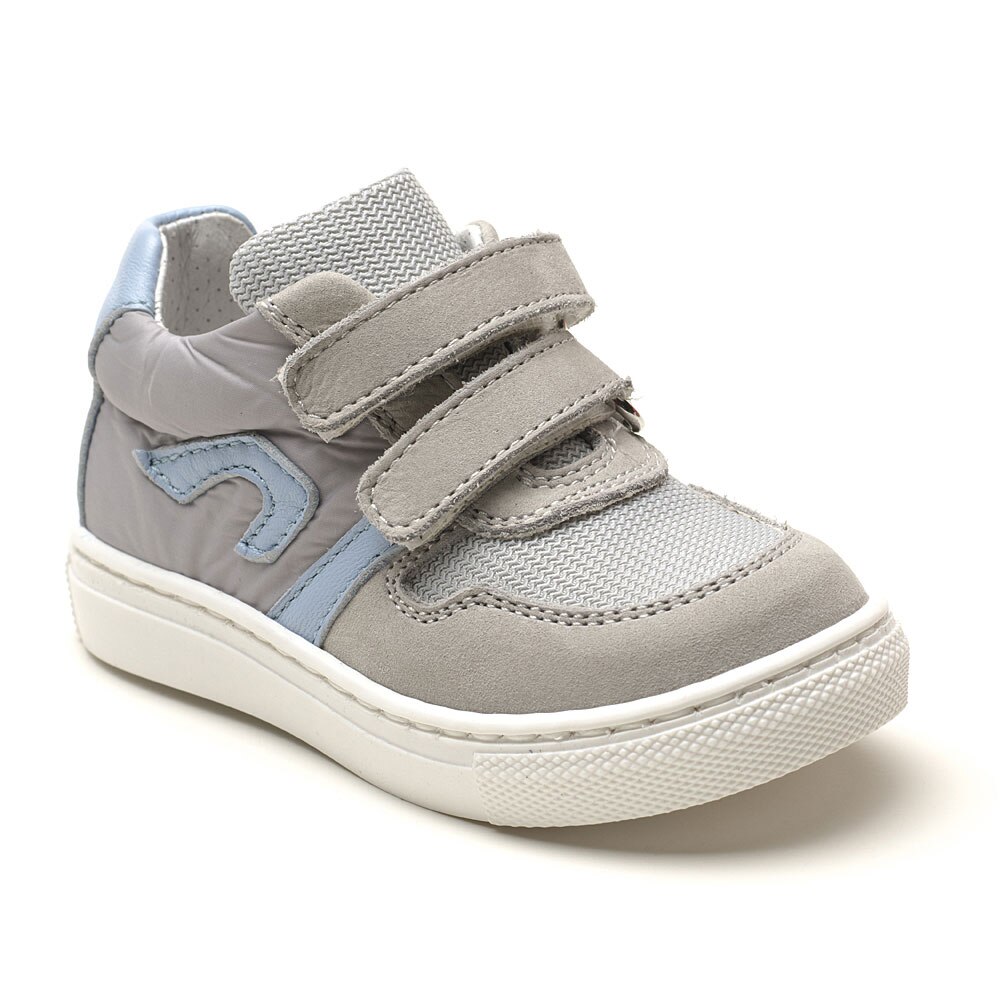 Pantofi casual, piele, fete, Kidopo Cheerful Kid 09, Gri