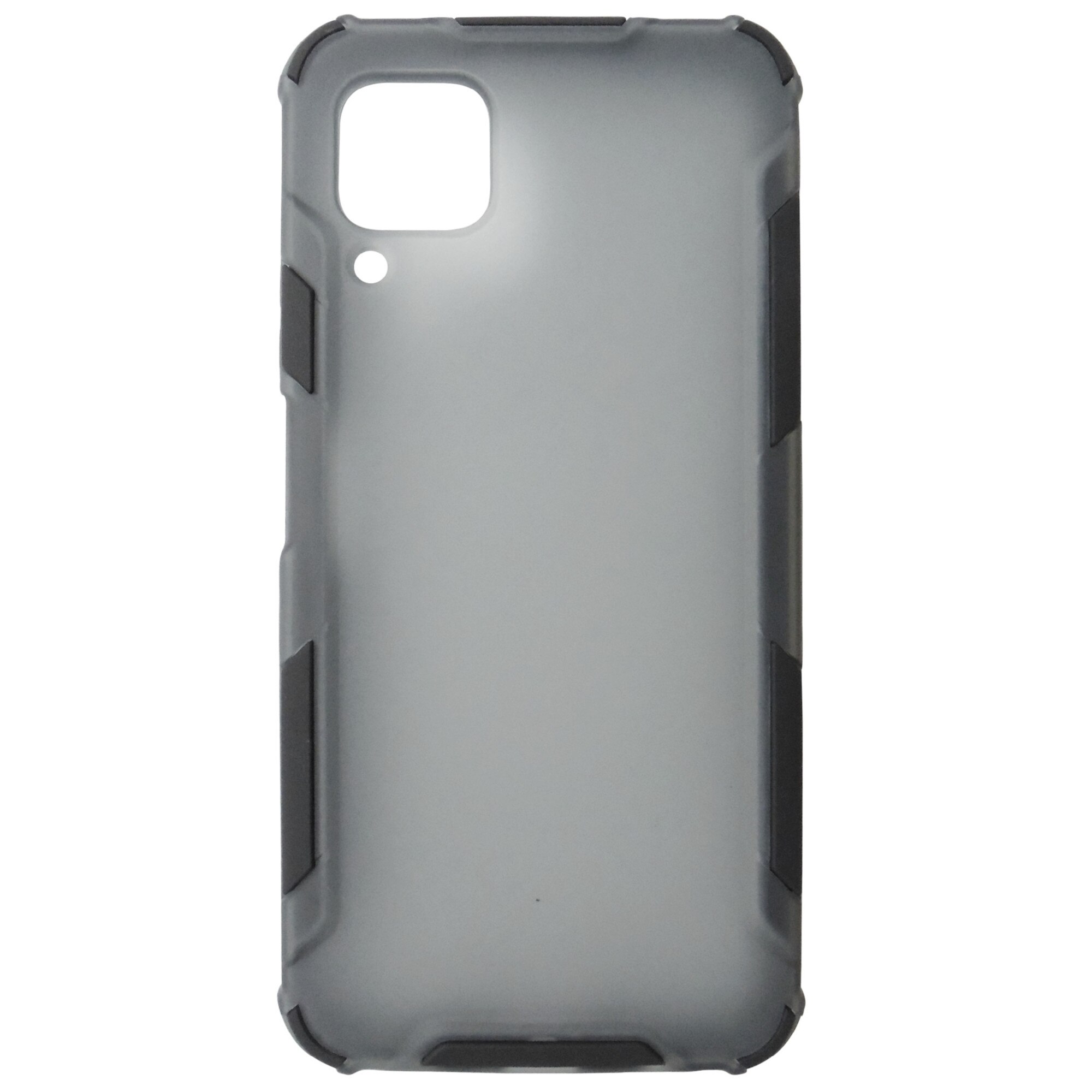 Husa tip capac spate Atlas antisoc plastic gri semitransparent + silicon negru pentru Huawei P40 Lite