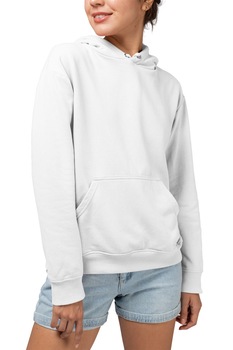 Hanorac cu gluga pentru dama C8, Alb Hanorac cu gluga pentru dama C8, Alb
