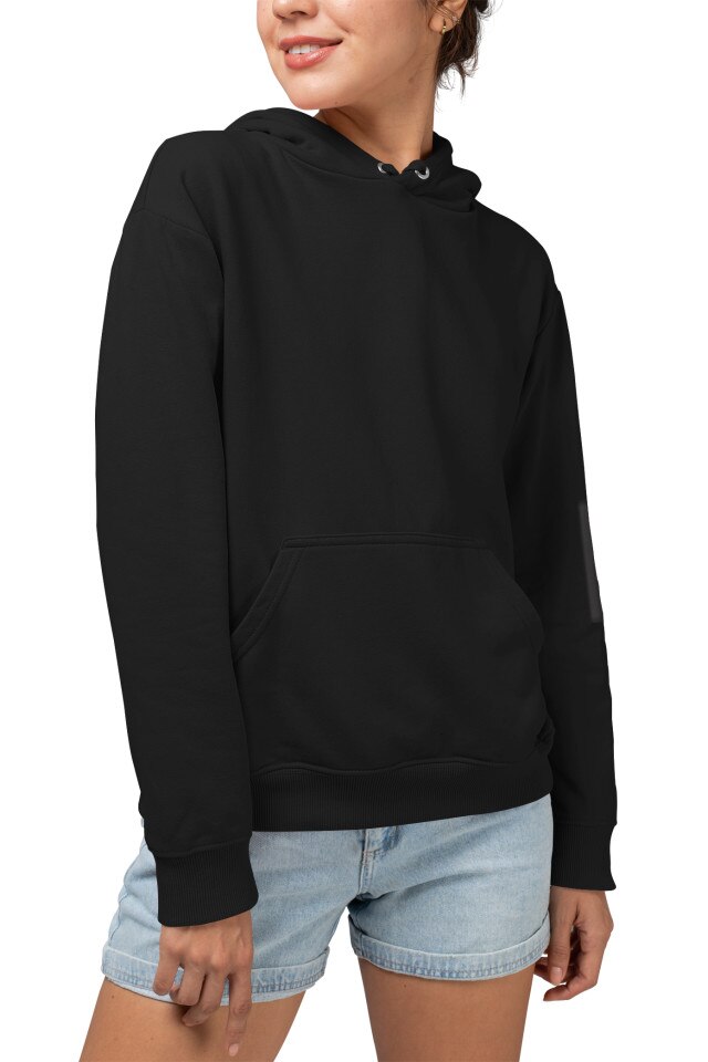 Hanorac cu gluga pentru dama C8, Negru