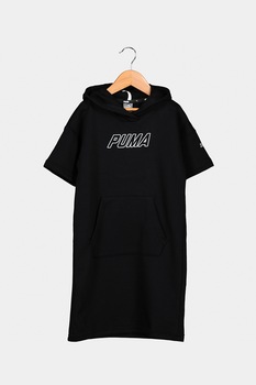 Puma, Rochie tip hanorac cu imprimeu logo Alpha, Negru Puma, Rochie tip hanorac cu imprimeu logo Alpha, Negru
