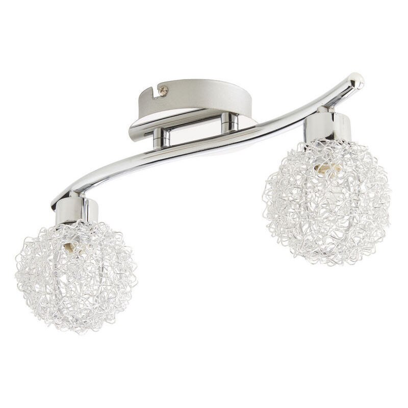 Aplica tip soclu G9, putere maxima 2 x 25 W, aluminiu si otel, 34,5x10x15 cm