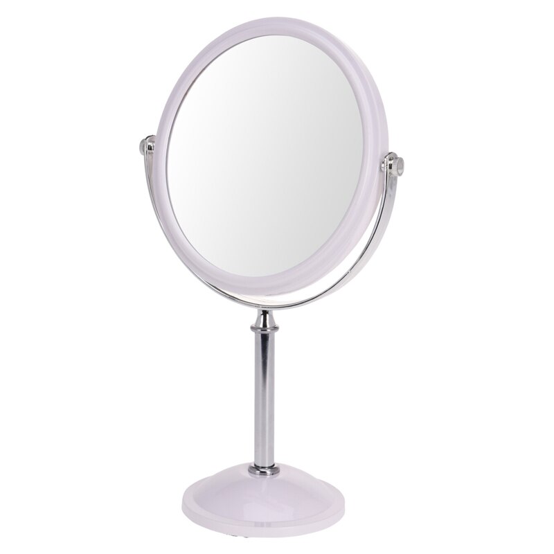 Oglinda cosmetica fata dubla, o fata marire x2, rama plastic, culoare argintiu