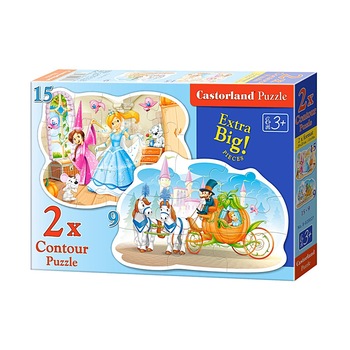 Set 2 puzzle Contur Castorland, Cenusareasa, 9, 15 piese Set 2 puzzle Contur Castorland, Cenusareasa, 9, 15 piese