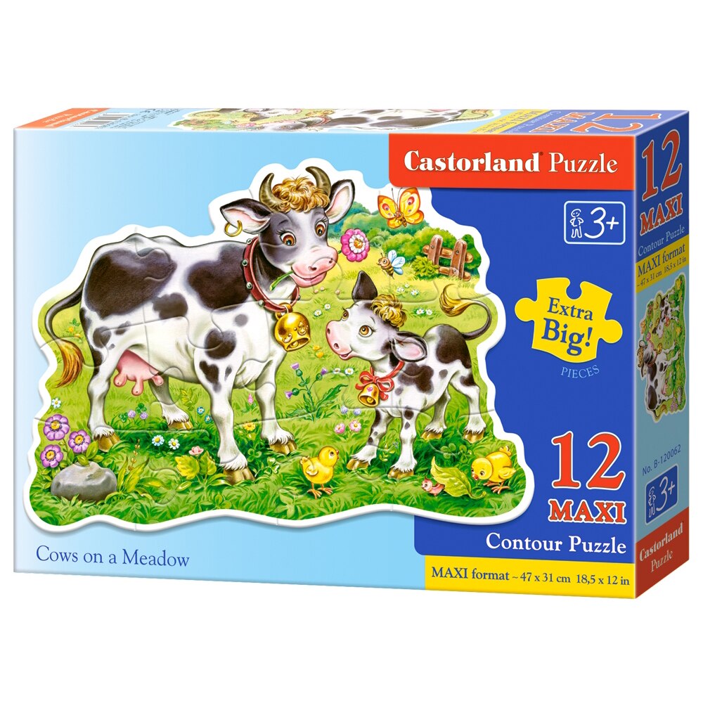 Puzzle Maxi Castorland, Vacute pe pasune, 12 piese