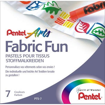 Creioane cerate Pentel Fabric Fun Pastel, 7 culori Creioane cerate Pentel Fabric Fun Pastel, 7 culori