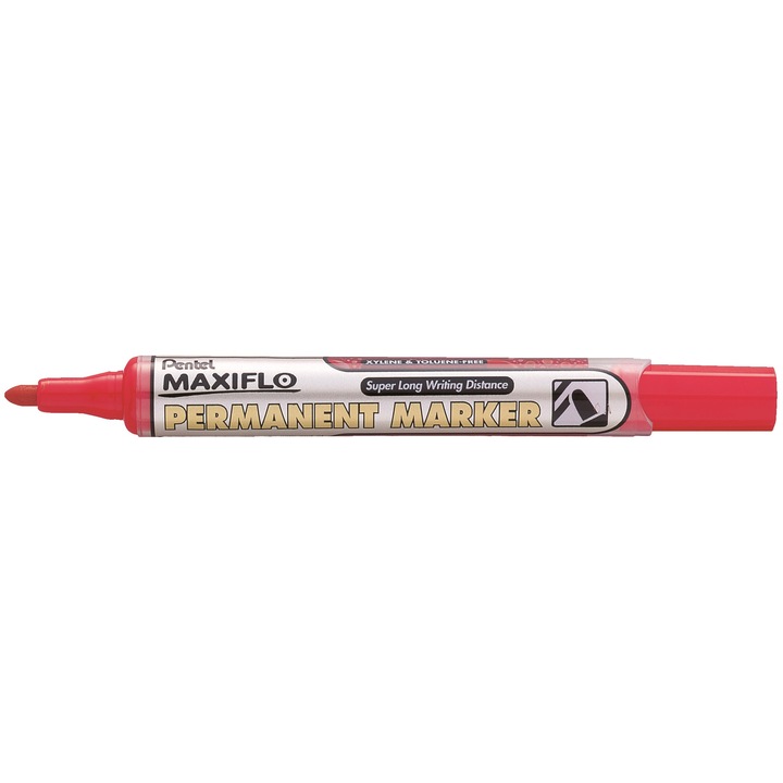 Маркер pentel Maxiflo, Перманентен, 4.5 мм, Червен