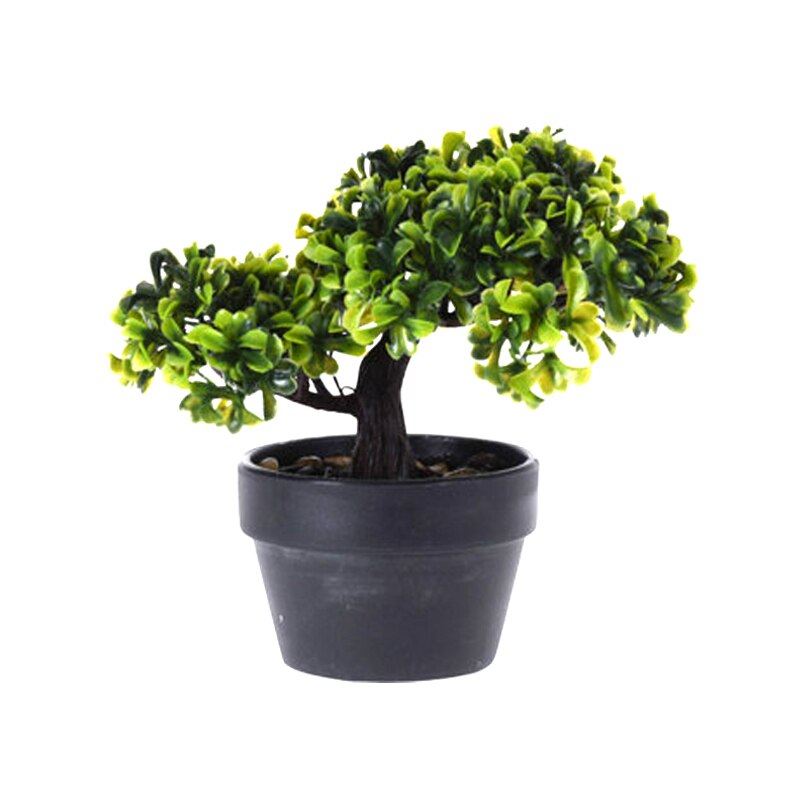 Bonsai artificial, 19 cm, verde deschis si inchis