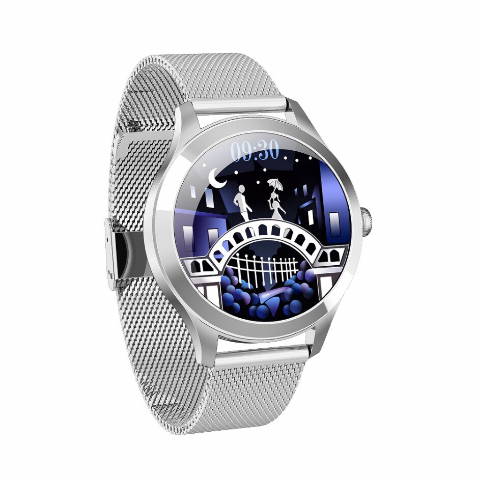 Ceas pentru femei Smartwatch KW10 PRO, notificari telefon, multiple interfete, monitor de tensiune arteriala, monitor de ritm cardiac, pedometru, IP68, android/iOS, argintiu