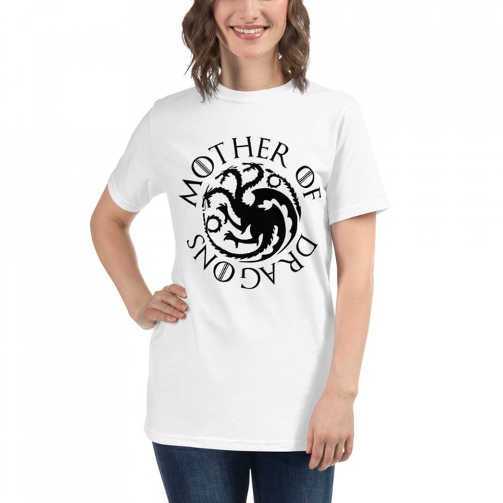 Tricou femei, Mother of Dragons, XS, Alb