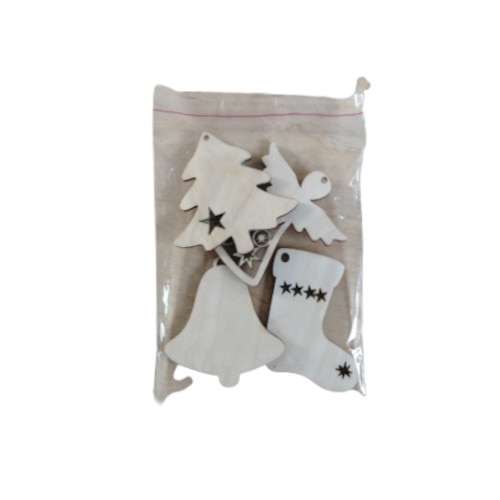 Set 4 bucati baza lemn blank , diverse forme , 6,5 cm