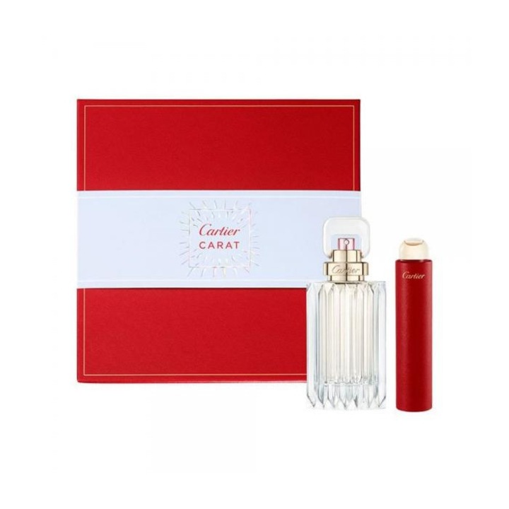 Cartier Carat készlet, női parfüm, 100 ml + úti spray, 15 ml