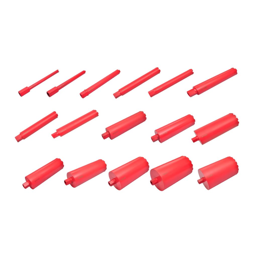 Set de 16 carote diamantate dimensiuni variate, vidaXL, Otel, Rosu