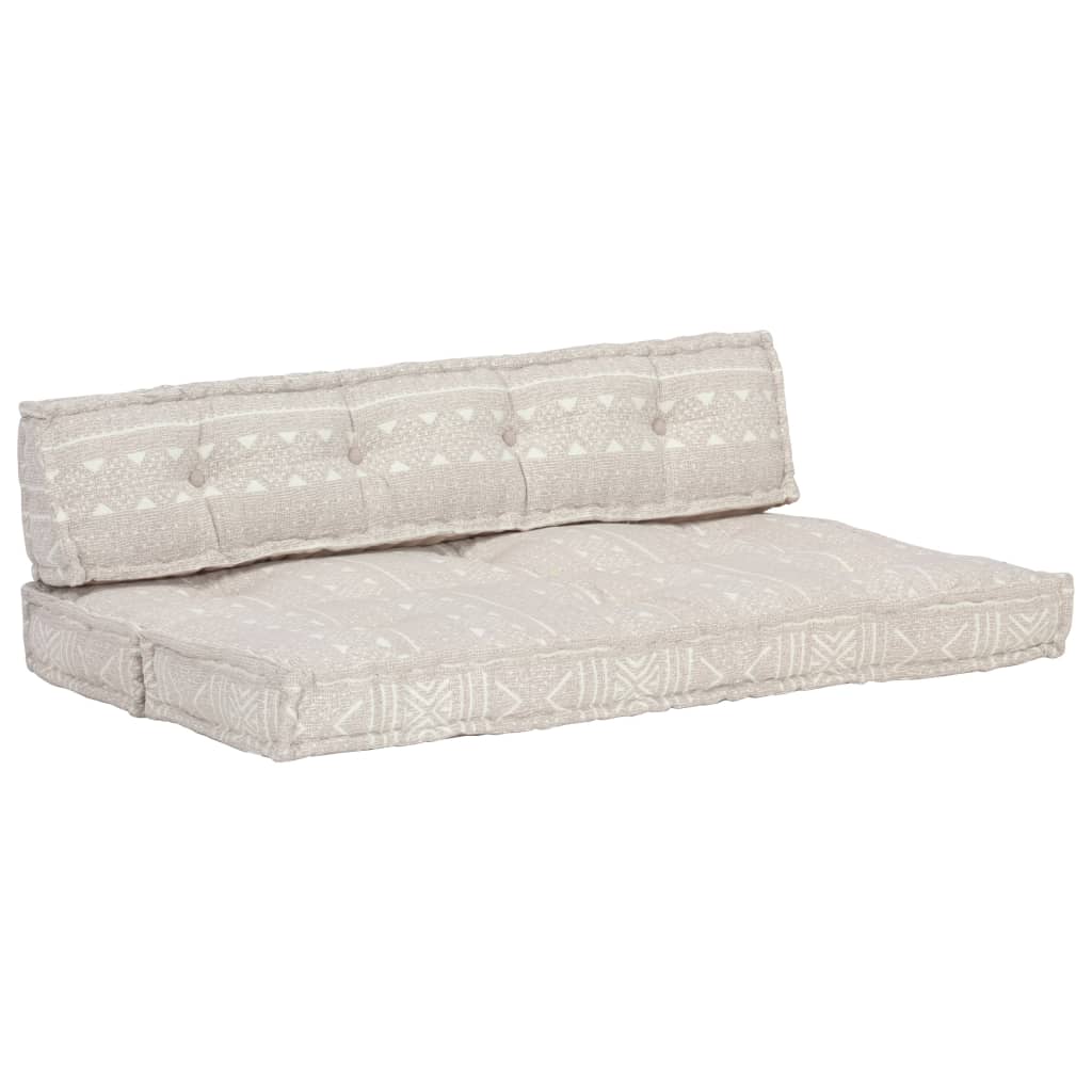 Perna pentru canapea din paleti, vidaXL, Textil/Spuma, 120 x 80 x 39 cm, Maro deschis
