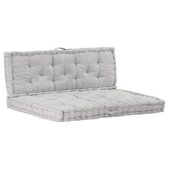 Set de 2 perne pentru canapea din paleti, vidaXL, Bumbac, 120 x 40 x 7 cm, Gri Set de 2 perne pentru canapea din paleti, vidaXL, Bumbac, 120 x 40 x 7 cm, Gri