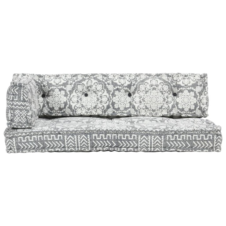 vidaXL világosszürke foltvarrott szövet raklapkanapé-párna