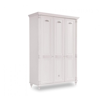 Dulap cu 3 usi, pentru copii si tineret Romantic White, 140x58x203 cm Dulap cu 3 usi, pentru copii si tineret Romantic White, 140x58x203 cm