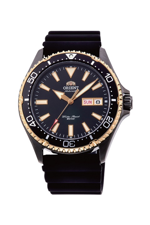 ORIENT, Автоматичен часовник със силиконова каишка, Черен