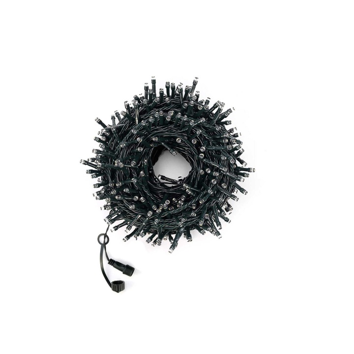 Instalatie luminoasa tip liniar, in/outdoor, 100 LED-uri,10 m, Alb, Vivo