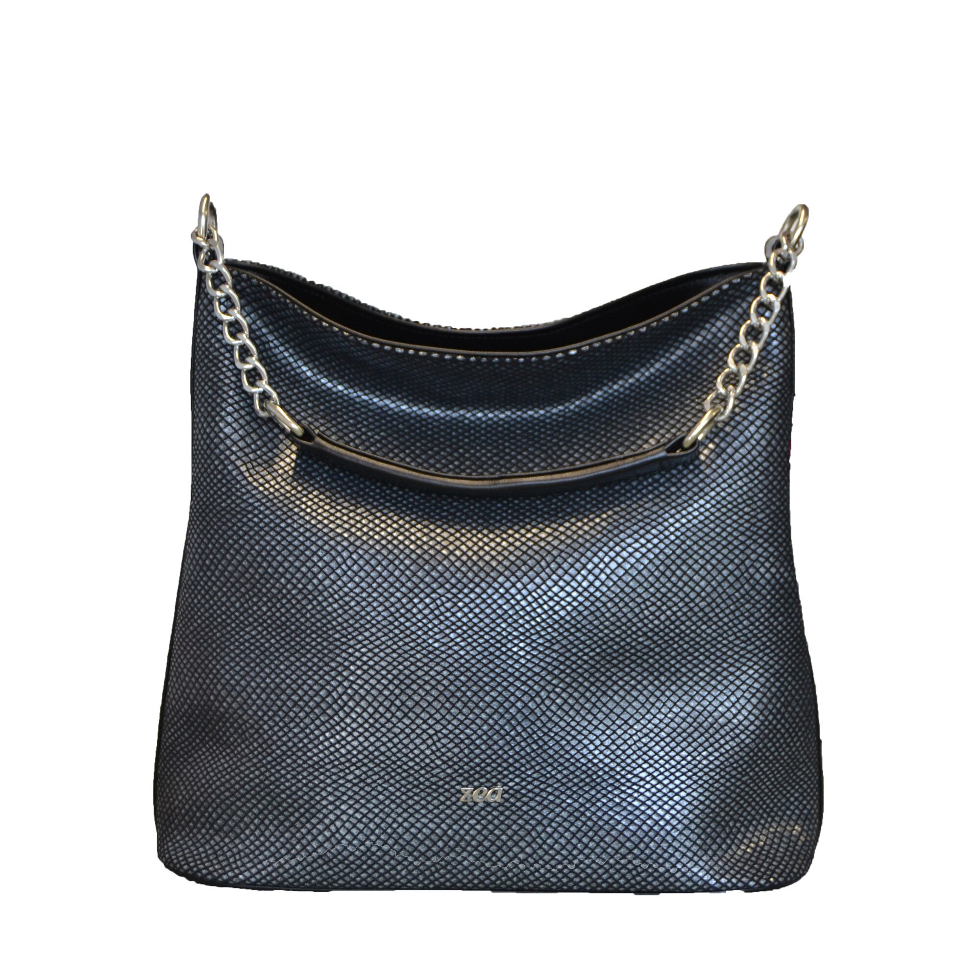 Geanta dama,Zea,negru sarpe metal,32x14x32