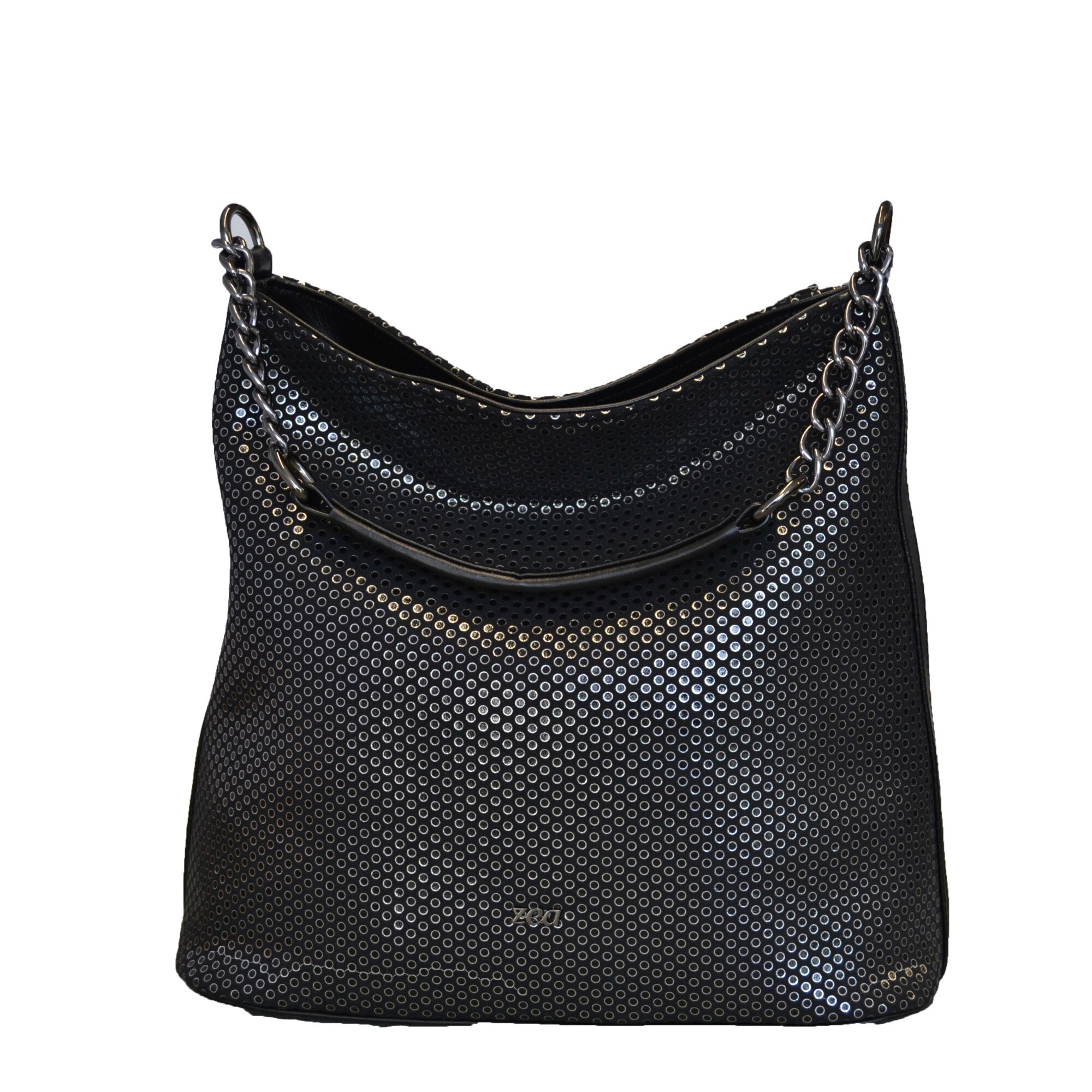 Geanta dama,Zea,negru picmentat,32x14x32