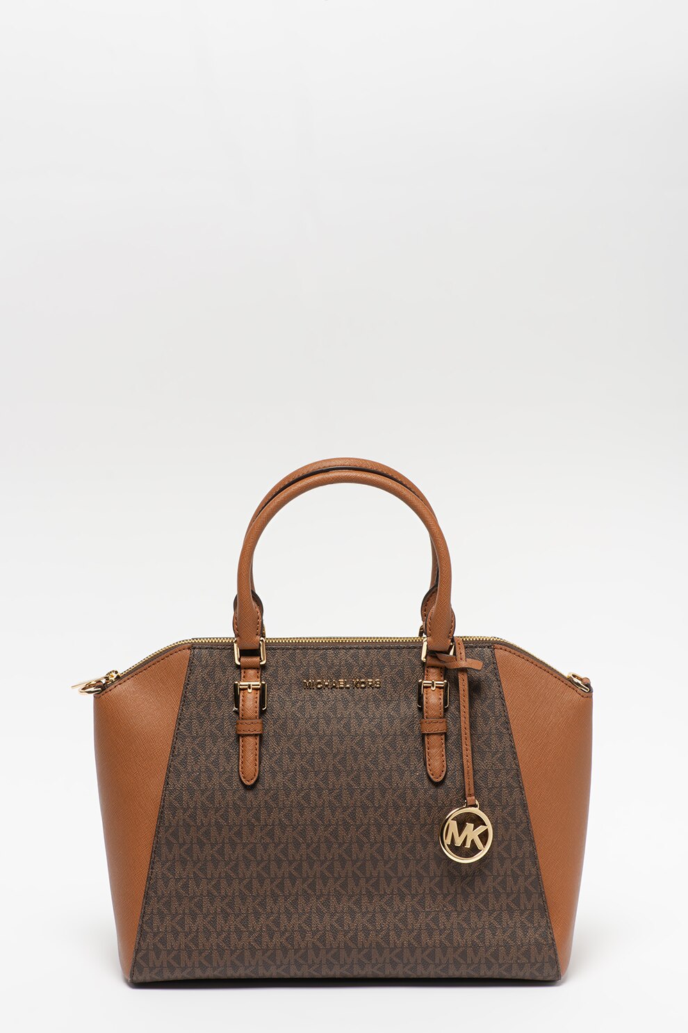 Michael Kors, Geanta tote cu model monograma Ciara, Maro inchis/Maro caramel