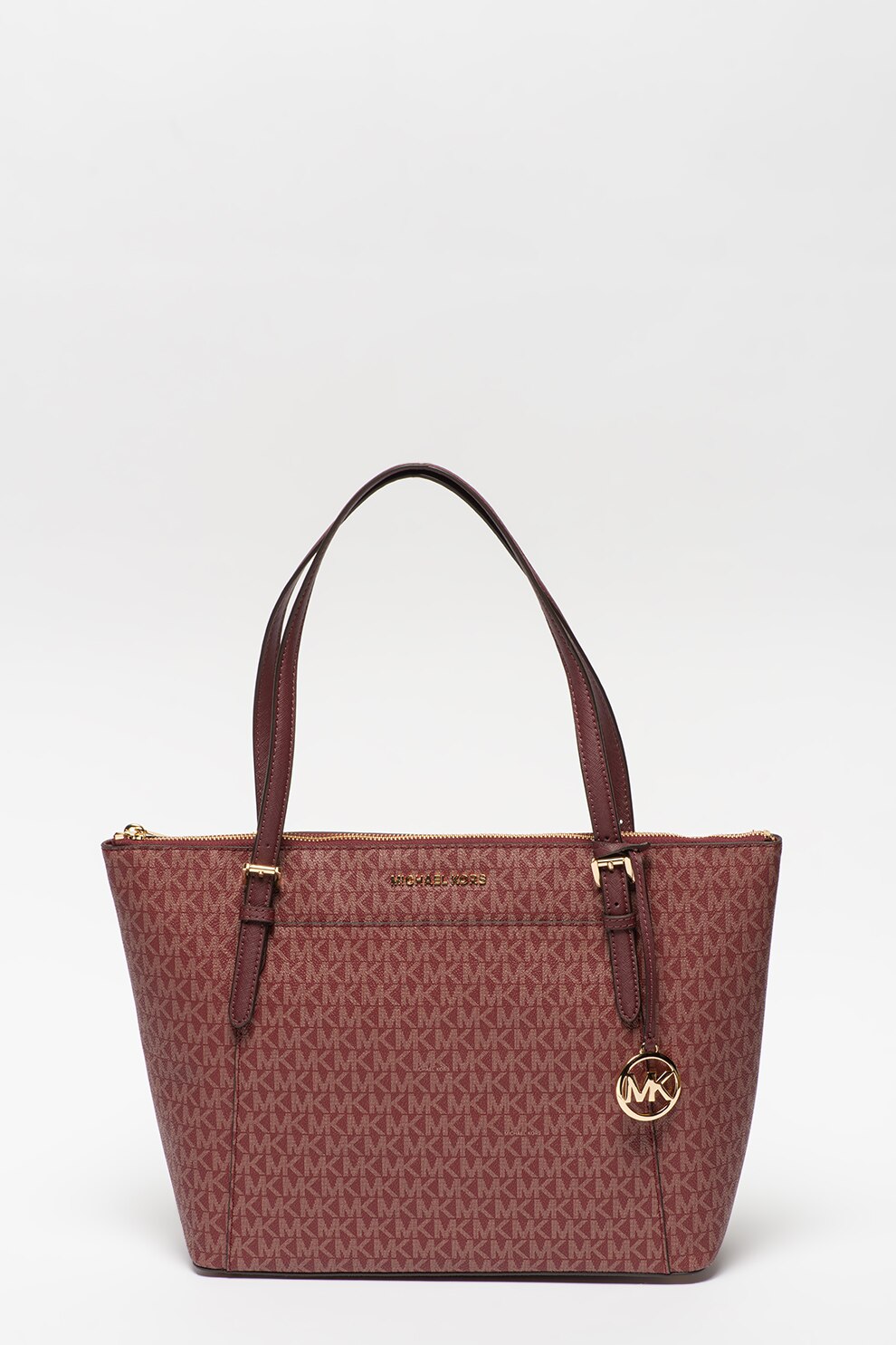 Michael Kors, Geanta tote cu model monograma Ciara, Rosu Bordeaux