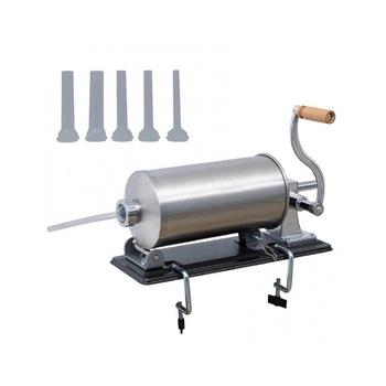 Aparat de umplut carnati orizontal, inox , 5.5kg, 5 palnii incluse Aparat de umplut carnati orizontal, inox , 5.5kg, 5 palnii incluse