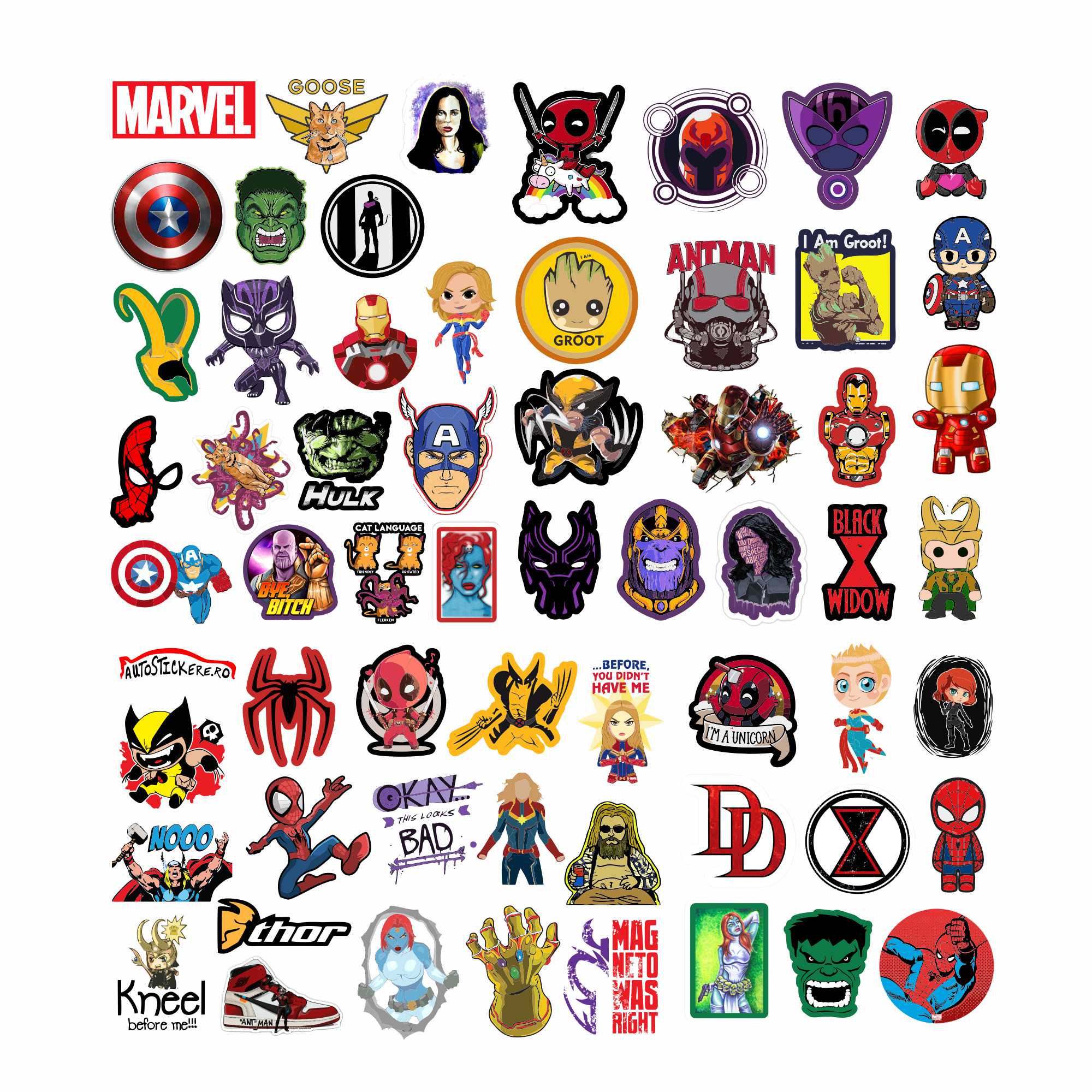 Set 60 bucati Stickere - MARVEL