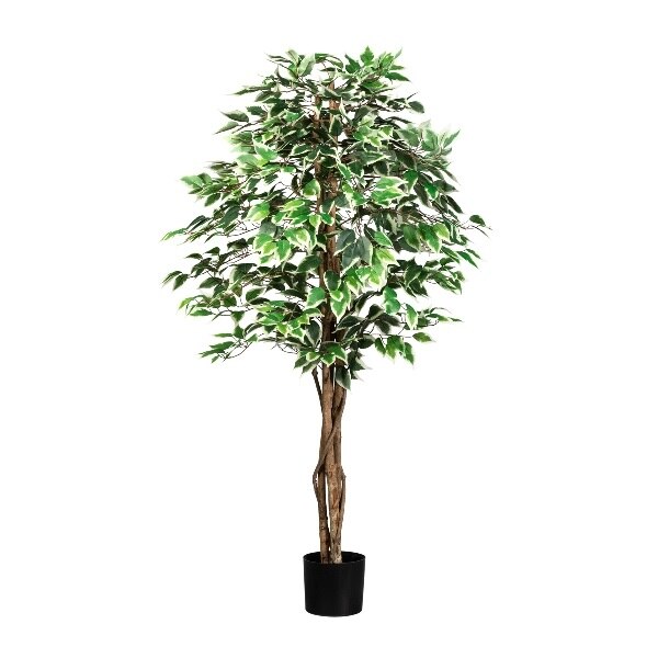 Copac artificial Ficus Benjamina variegat cu trunchi natural 150 cm