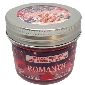 Lumanare pentru masaj Massage Candle Wax Sweet Almond & Shea Butter - Romantic 100 ml Lumanare pentru masaj Massage Candle Wax Sweet Almond & Shea Butter - Romantic 100 ml