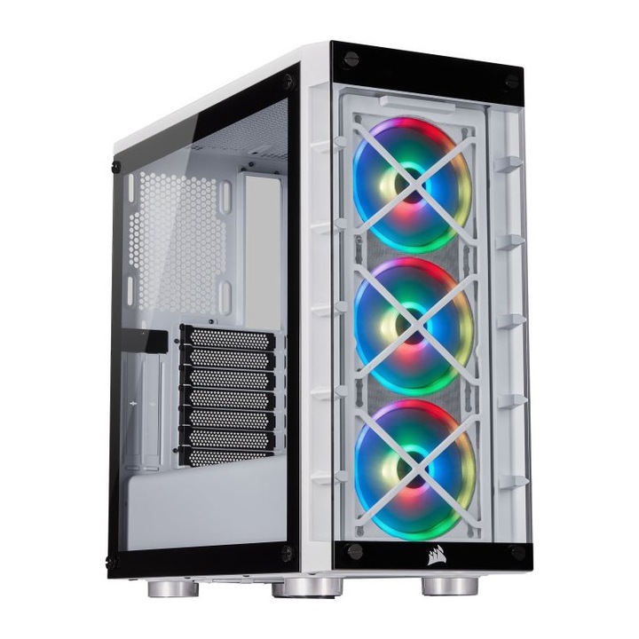 Компютърна кутия Corsair Carbide Series™ iCUE 465X RGB, Mid-Tower, Без захранващ блок, ATX, White