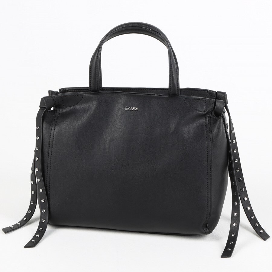 Geanta shopper de dama, Gaudi, Model Lily V9AI-71380, Piele ecologica, Negru, 31x27x17