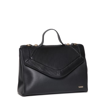 Geanta de mana de dama, Gaudi, Model Luna V9AI-71300, Piele ecologica, Cu model plisat, Negru, 33x25.5x14 Geanta de mana de dama, Gaudi, Model Luna V9AI-71300, Piele ecologica, Cu model plisat, Negru, 33x25.5x14