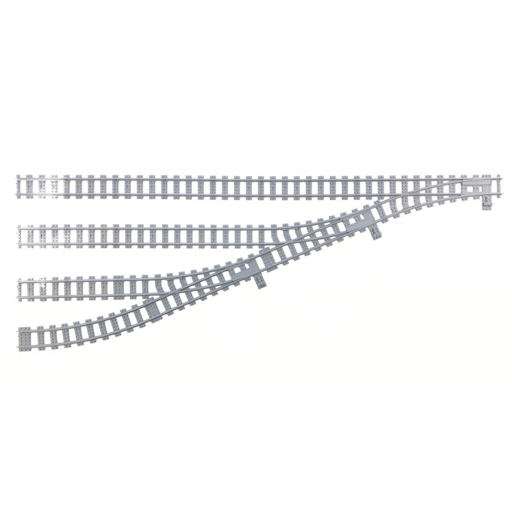 Raktár bal oldali sínnel Trixbrix, R104, 4 sínnel, műanyag, szürke