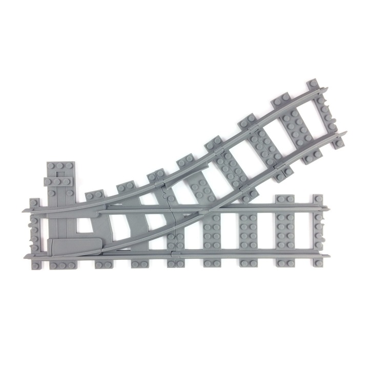 Bal kapcsoló Trixbrix, R40, műanyag, szürke, kompatibilis a Lego City vonatszettekkel 60197 60198 10277 60205 60238