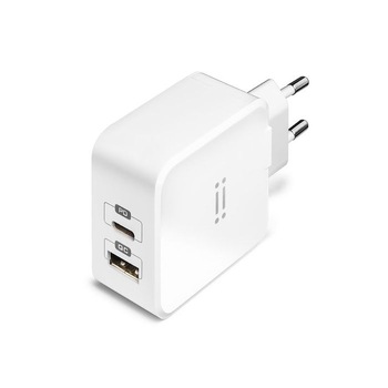 Incarcator retea, Aiino, USB QC 3.0 si USB tip C PD, Alb Incarcator retea, Aiino, USB QC 3.0 si USB tip C PD, Alb