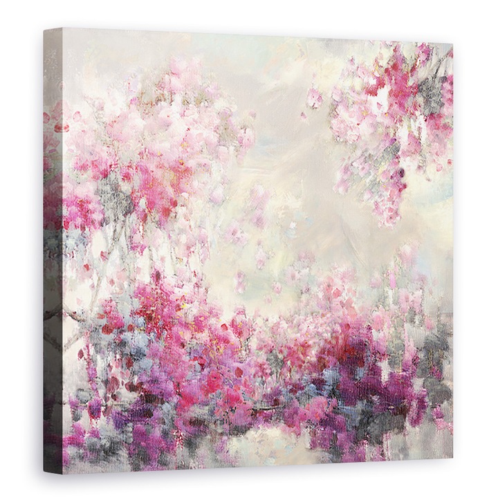 Tablou canvas - Flori, soapta roz, 80 x 80 cm