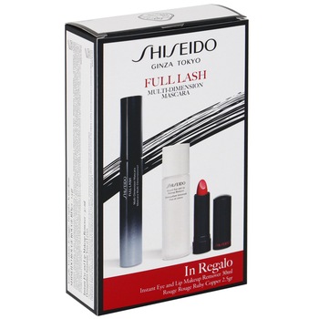Set Shiseido: Mascara Full Las Multi-Dimension Black, 8 ml + Ruj Rouge, 2.5gr + Demachiant ochi si buze, 30 ml Set Shiseido: Mascara Full Las Multi-Dimension Black, 8 ml + Ruj Rouge, 2.5gr + Demachiant ochi si buze, 30 ml