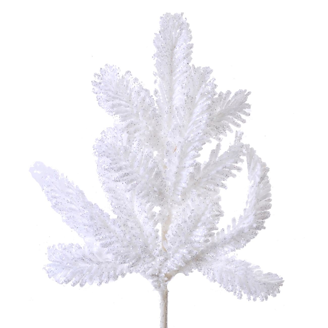 Ramura brad alba de Craciun, 35 cm