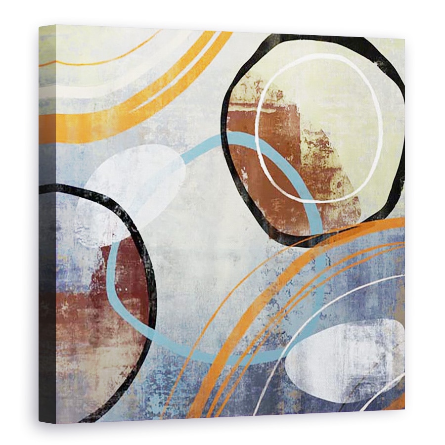 Tablou canvas - Abstract, Diferite, Abstract, Albastru, Cercuri, Pictura, 80 x 80 cm