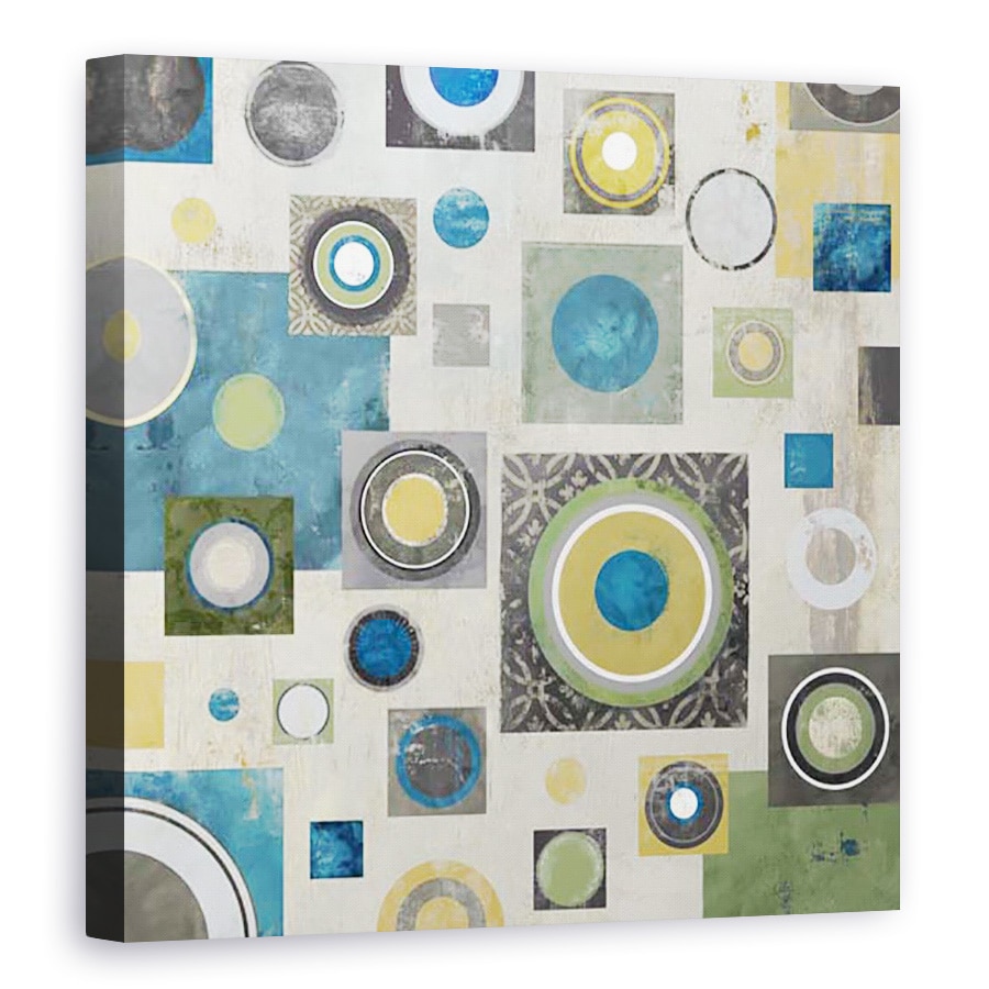 Tablou canvas - Abstract, Rezumat, Separat, Patrate, Cercuri, Pictura, 90 x 90 cm