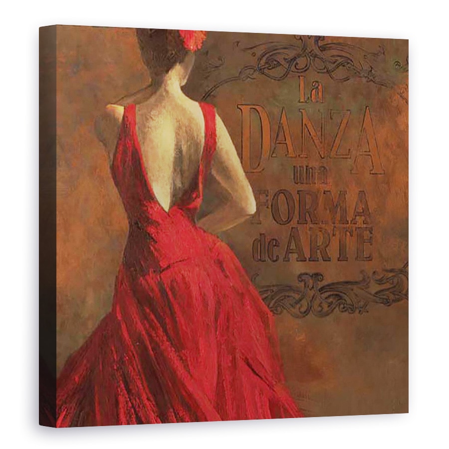 Tablou canvas - Oameni, Oameni, Dansator, Rochie Rosie, Pictura, 100 x 100 cm