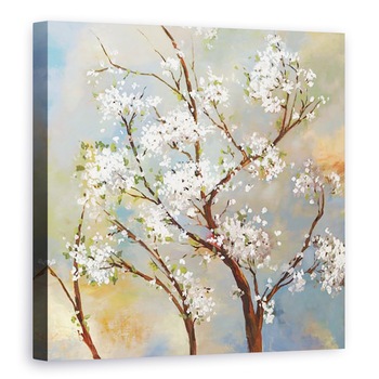 Tablou canvas - Flori, Natura, inflorire, Flori albe, Pictura, 90 x 90 cm Tablou canvas - Flori, Natura, inflorire, Flori albe, Pictura, 90 x 90 cm