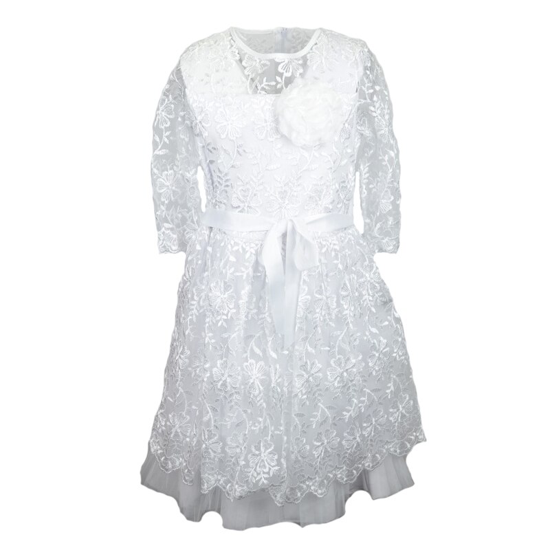 Rochie eleganta pentru fete RCHF7, Alb, 128