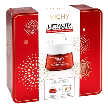 Trusa Vichy LIFTACTIV Collagen Specialist crema pentru toate tipurile de ten, 50ml +Liftactiv Fiole Glyco C 2ml Trusa Vichy LIFTACTIV Collagen Specialist crema pentru toate tipurile de ten, 50ml +Liftactiv Fiole Glyco C 2ml