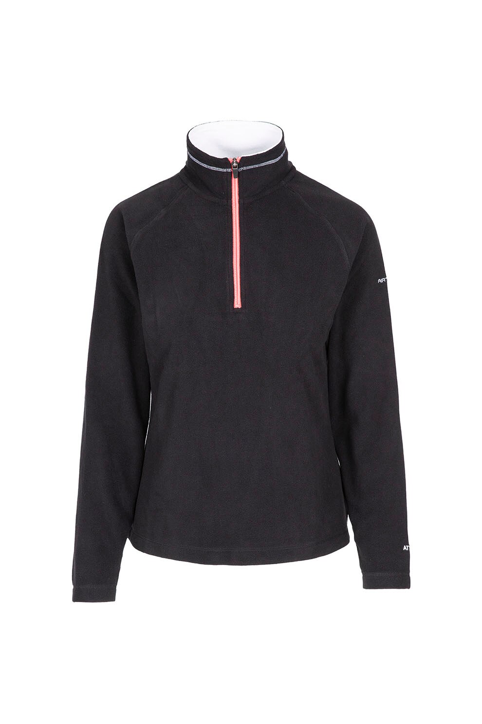 Trespass, Bluza sport din fleece cu fermoar scurt Skylar, Negru/Alb